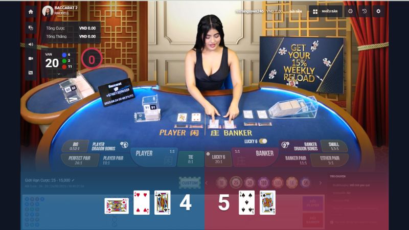 Baccarat Livestream M88 1 Bàn cược trò chơi Baccarat Livestream