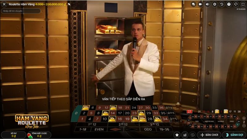 Chất lượng hình ảnh trò chơi Roulette Hầm Vàng Livestream sắc nét