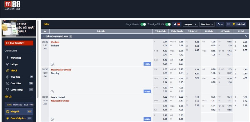 cá cược bóng đá M88