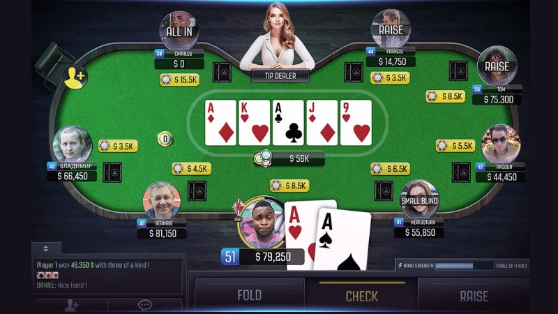 Giao diện chơi Poker 3D